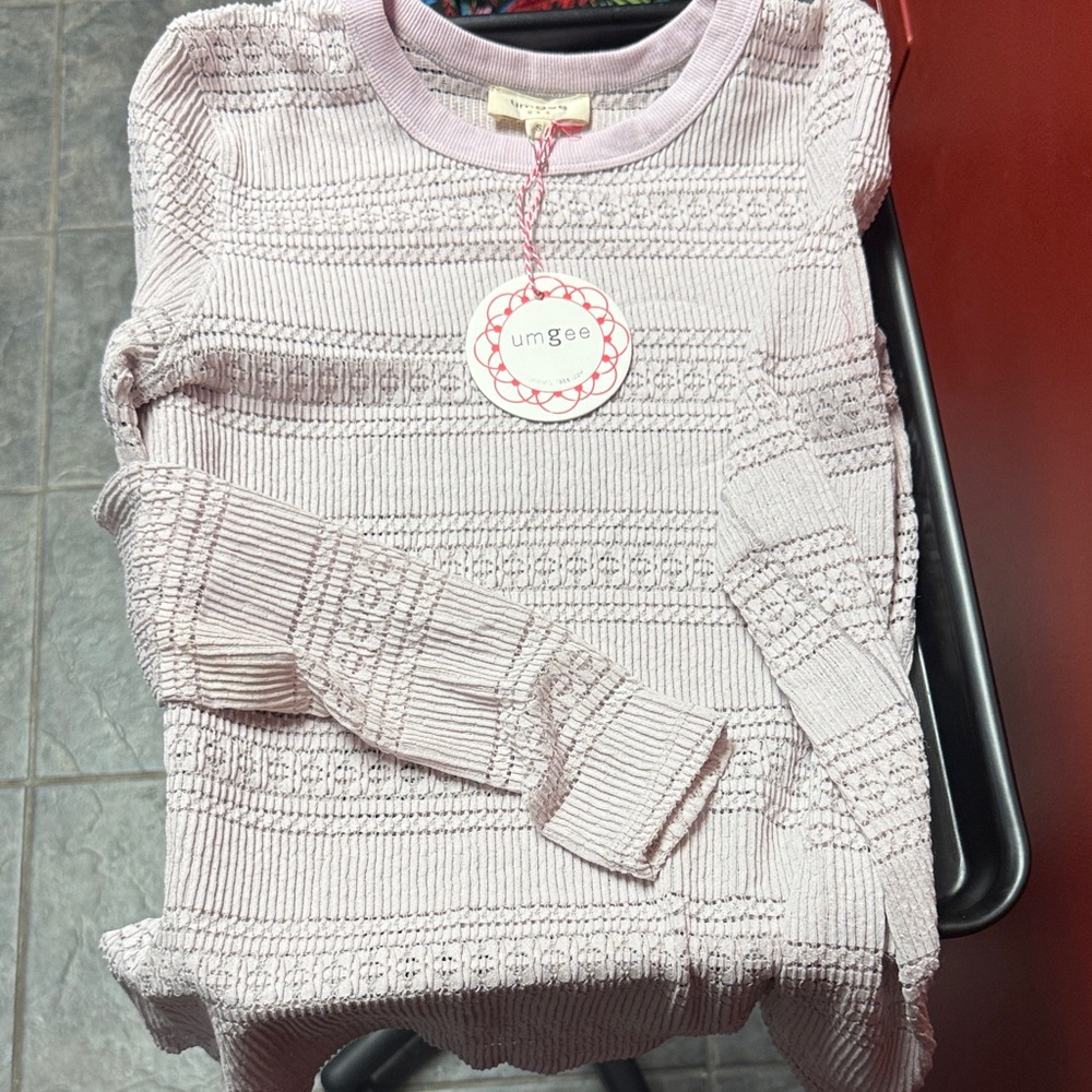 Umgee Women's Light Pink Textured Sweater